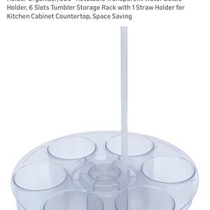 Transparent Tumbler Storage Rack with Straw Holder